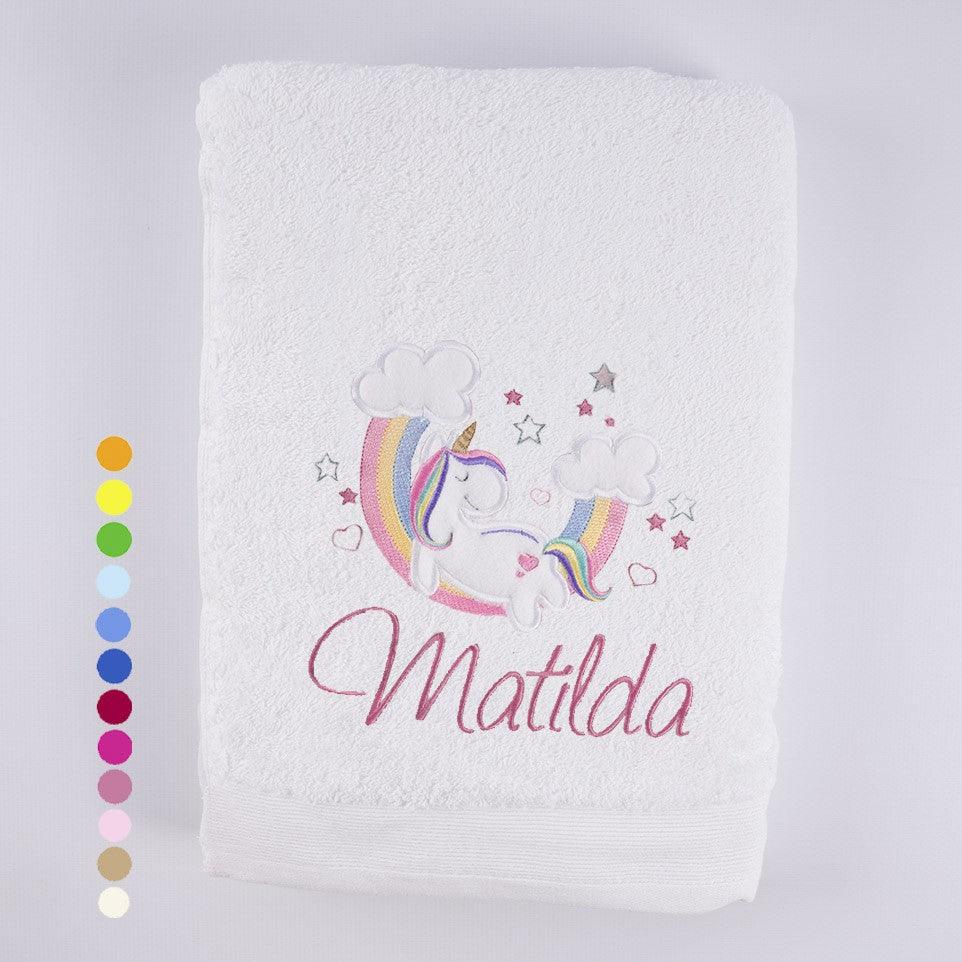 Toallas Personalizadas con Bordado Unicornio en las Nubes Nanetes - Nanetes #